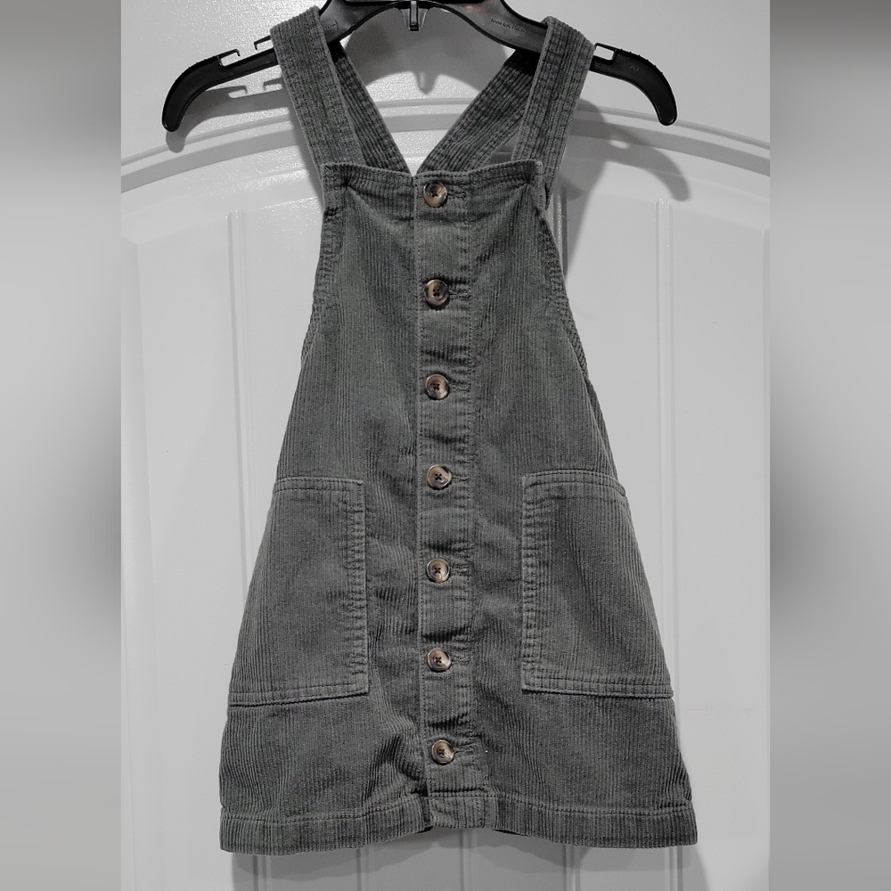 The Children's Place Olive Green Corduroy Jumper Dress